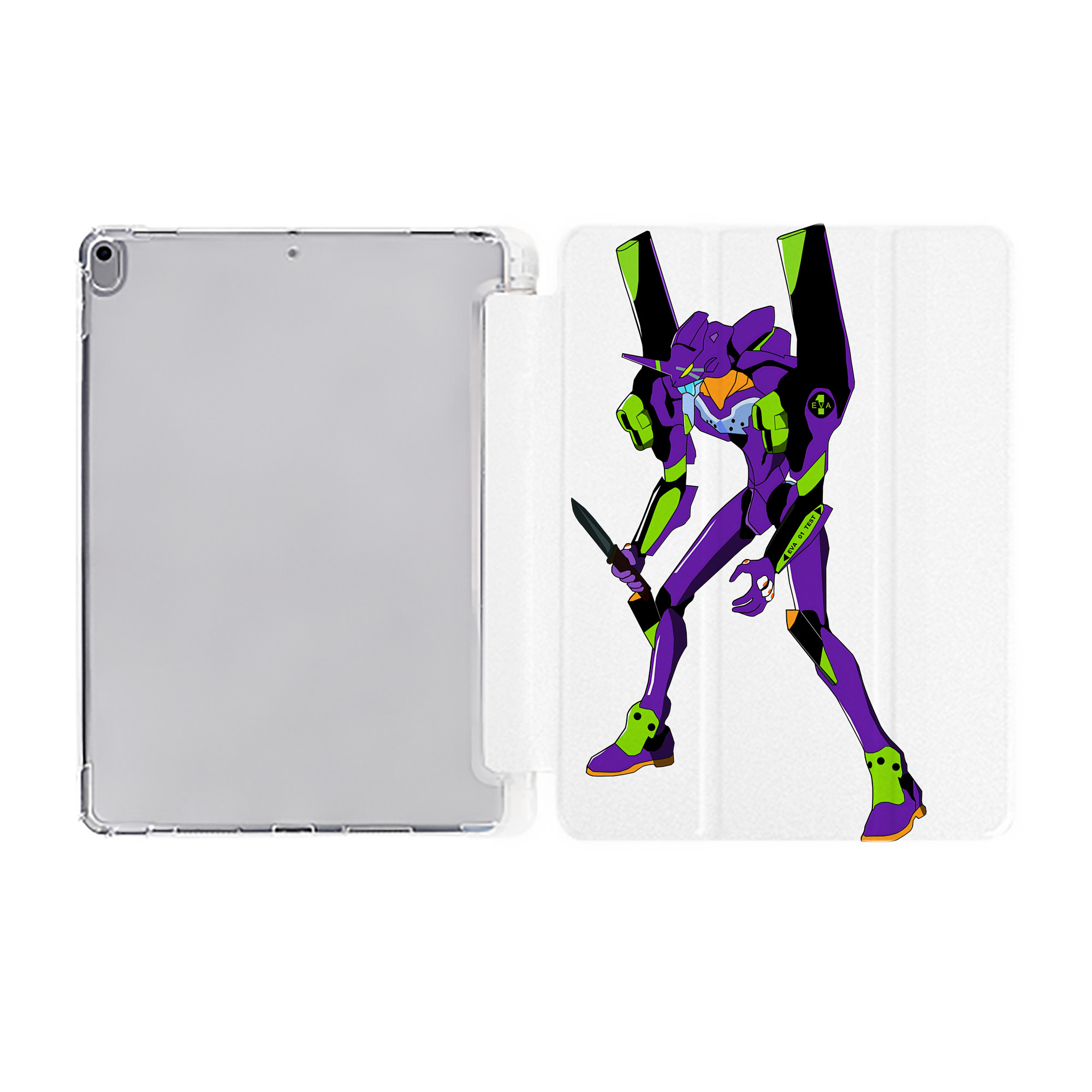 （画像用） EVA 新世紀エヴァンゲリオン IPad ケース ペン収納付き 三つ折りスタンド PUレザー×シリコン 対応機種9.5/10.5/10.9インチ